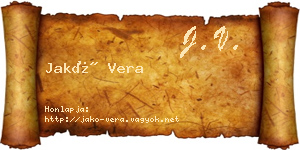 Jakó Vera névjegykártya
